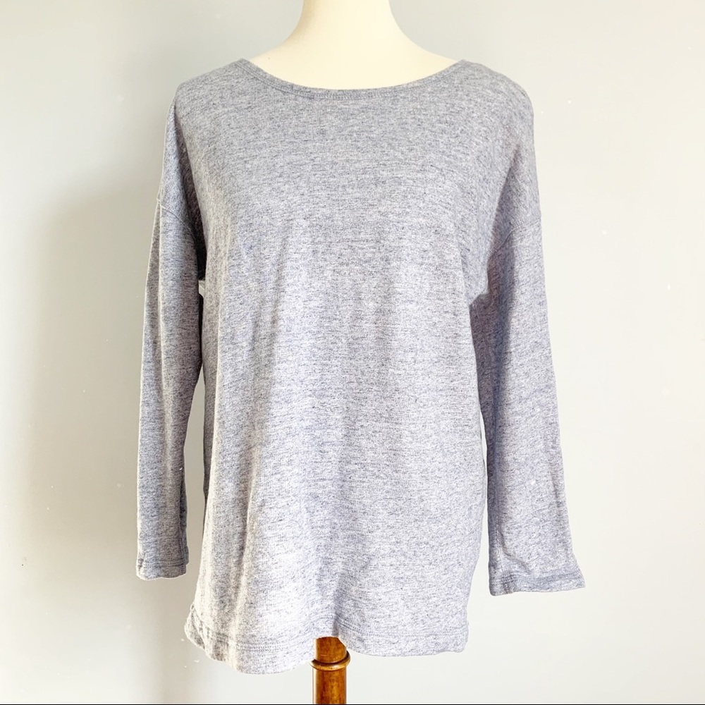 J. CREW Blue Back Zipper Tunic Sweatshirt Medium
